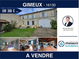 maison ancienne à la vente -   16130  GIMEUX, surface 156 m2 vente maison ancienne - UBI445458902